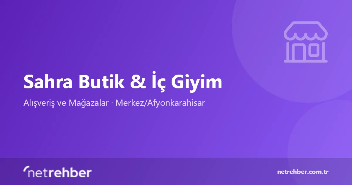 Sahra Butik & İç Giyim kapak görseli