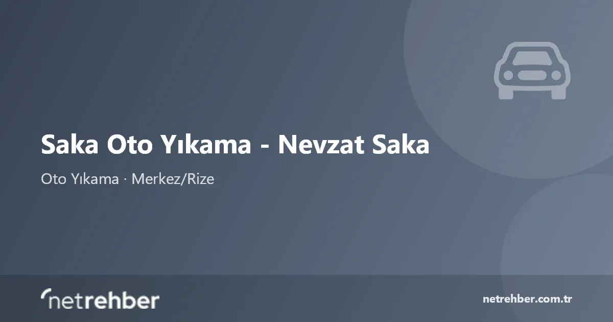 Saka Oto Yıkama - Nevzat Saka kapak görseli