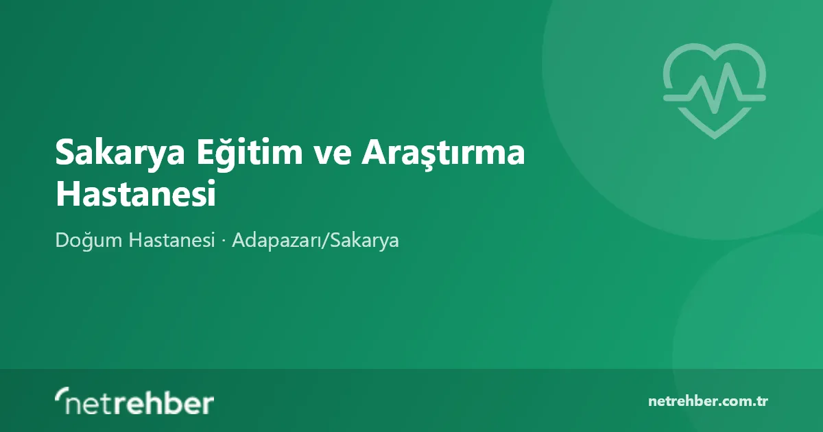 Sakarya Eğitim ve Araştırma Hastanesi kapak görseli
