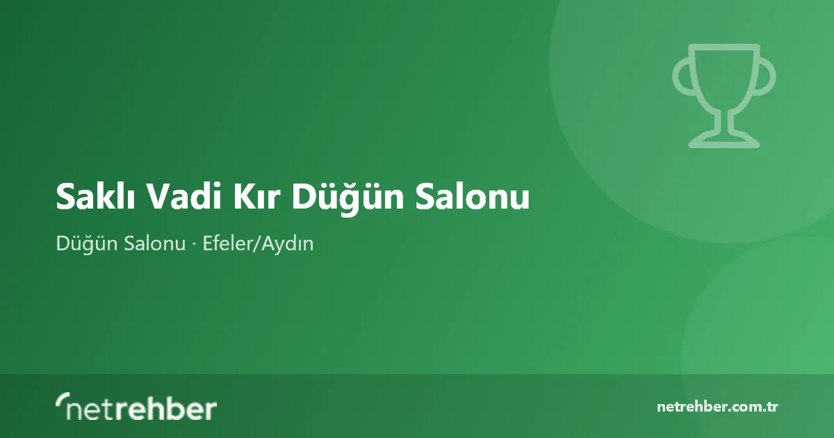 Saklı Vadi Kır Düğün Salonu kapak görseli