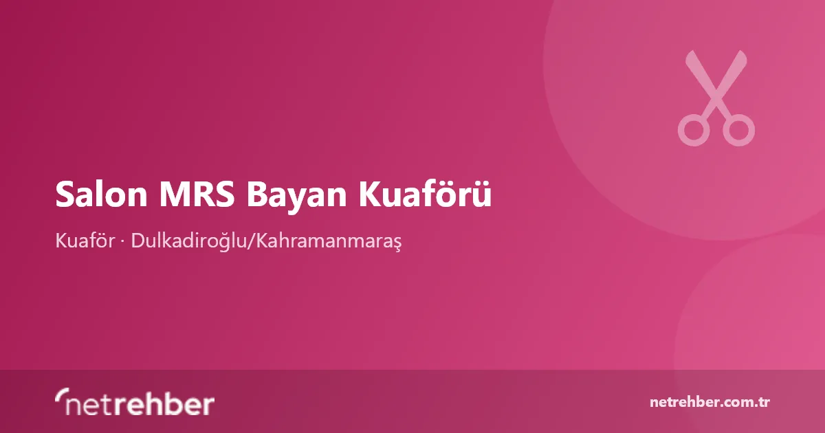 Salon MRS Bayan Kuaförü kapak görseli