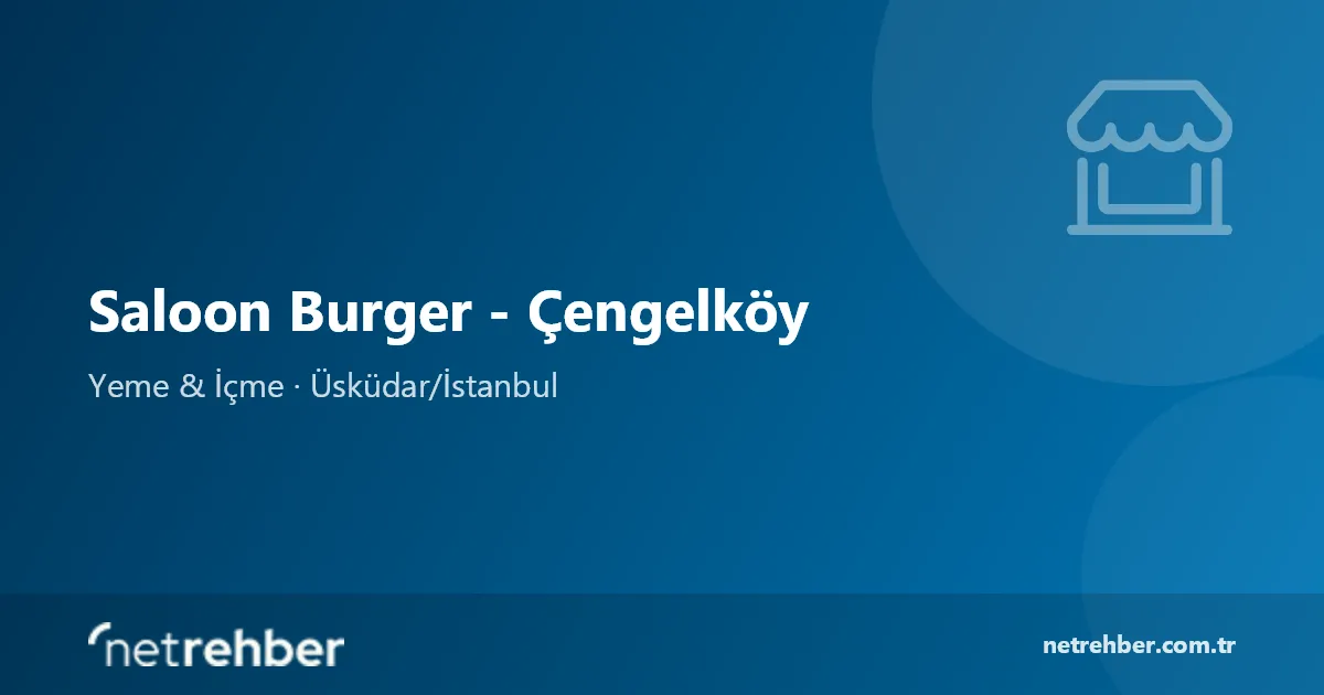 Saloon Burger - Çengelköy kapak görseli