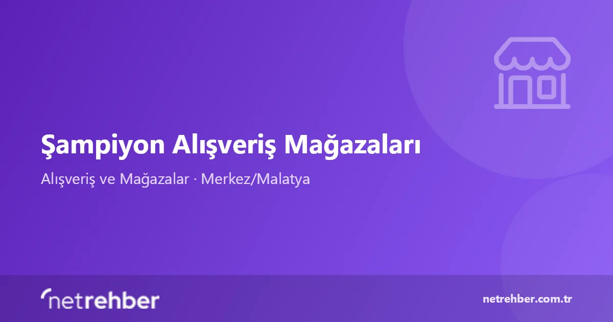 Şampiyon Alışveriş Mağazaları kapak görseli
