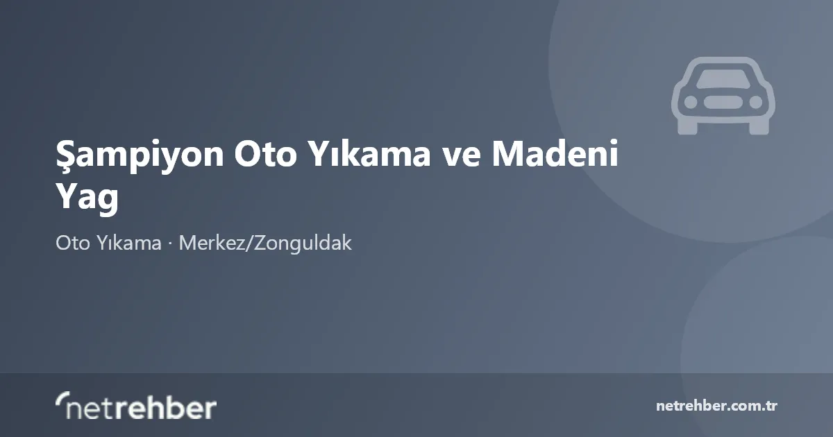 Şampiyon Oto Yıkama ve Madeni Yag kapak görseli