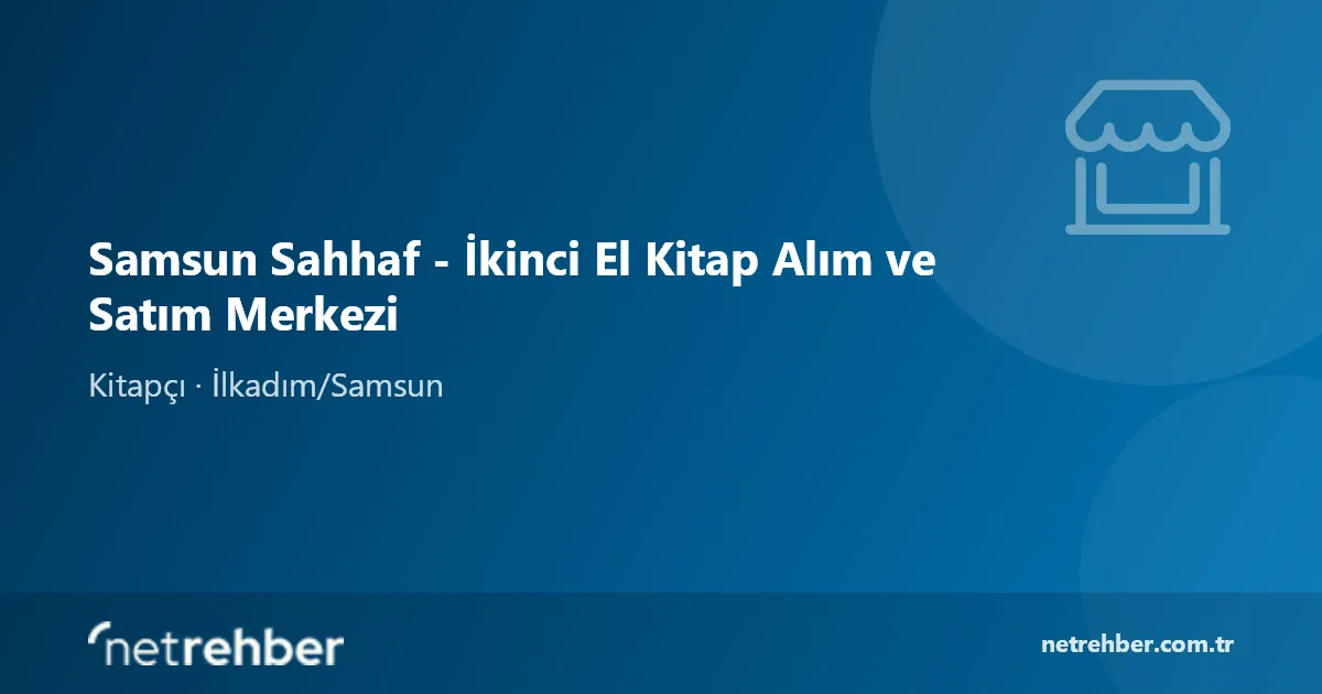 Samsun Sahhaf - İkinci El Kitap Alım ve Satım Merkezi kapak görseli