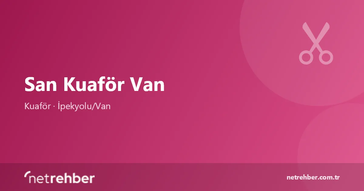 San Kuaför Van kapak görseli