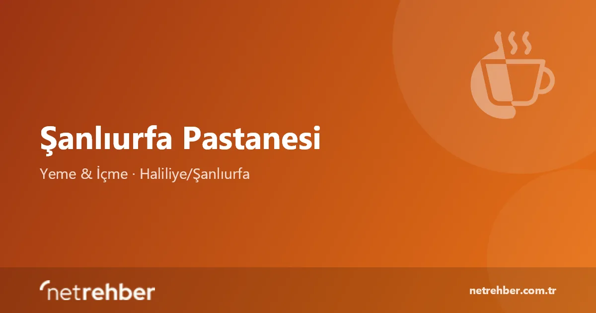 Şanlıurfa Pastanesi kapak görseli
