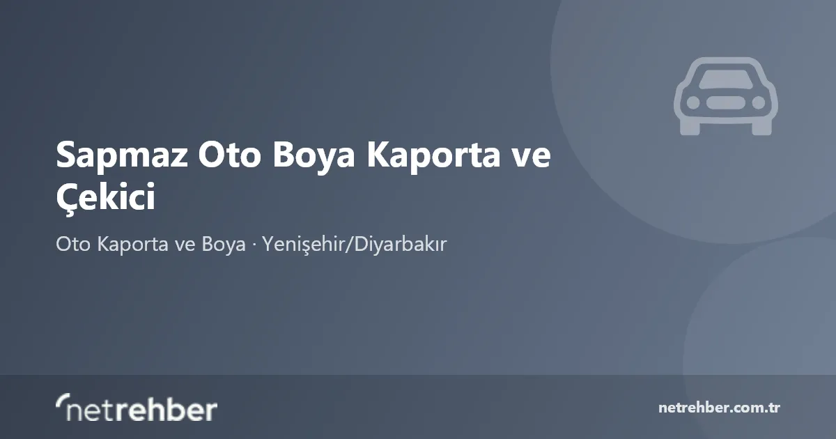 Sapmaz Oto Boya Kaporta ve Çekici kapak görseli
