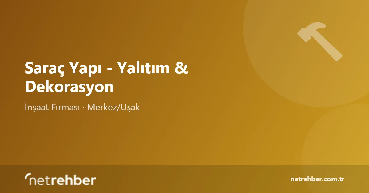 Saraç Yapı - Yalıtım & Dekorasyon kapak görseli