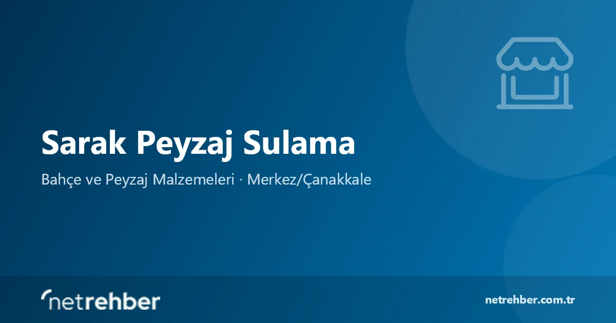 Sarak Peyzaj Sulama kapak görseli