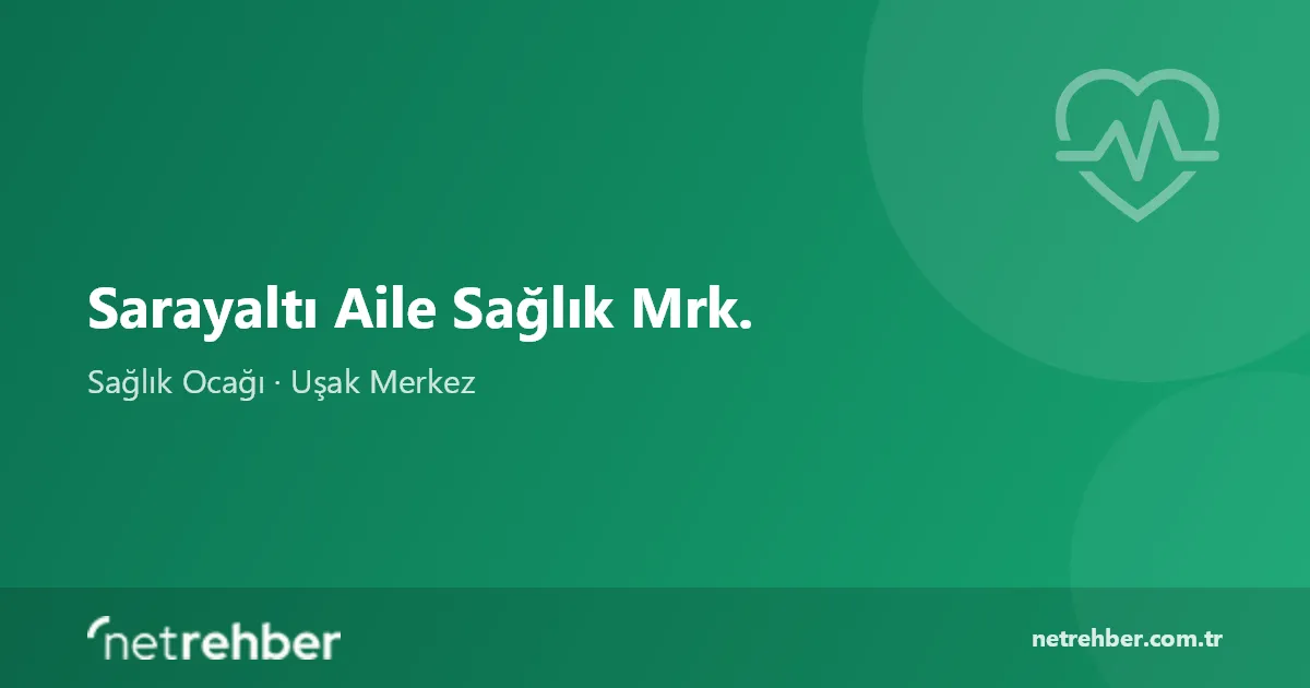 Sarayaltı Aile Sağlık Mrk. kapak görseli