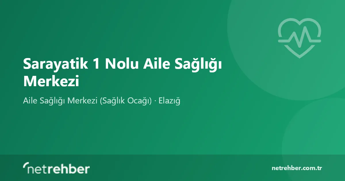 Sarayatik 1 Nolu Aile Sağlığı Merkezi kapak görseli