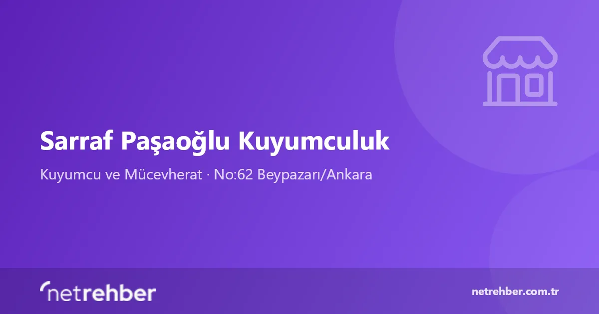 Sarraf Paşaoğlu Kuyumculuk kapak görseli