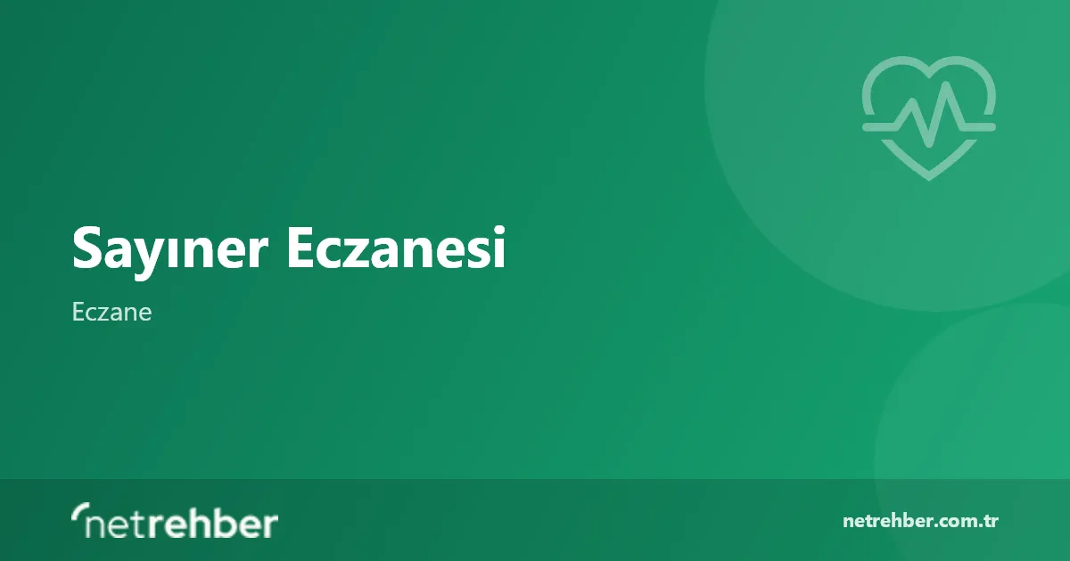 Sayıner Eczanesi kapak görseli