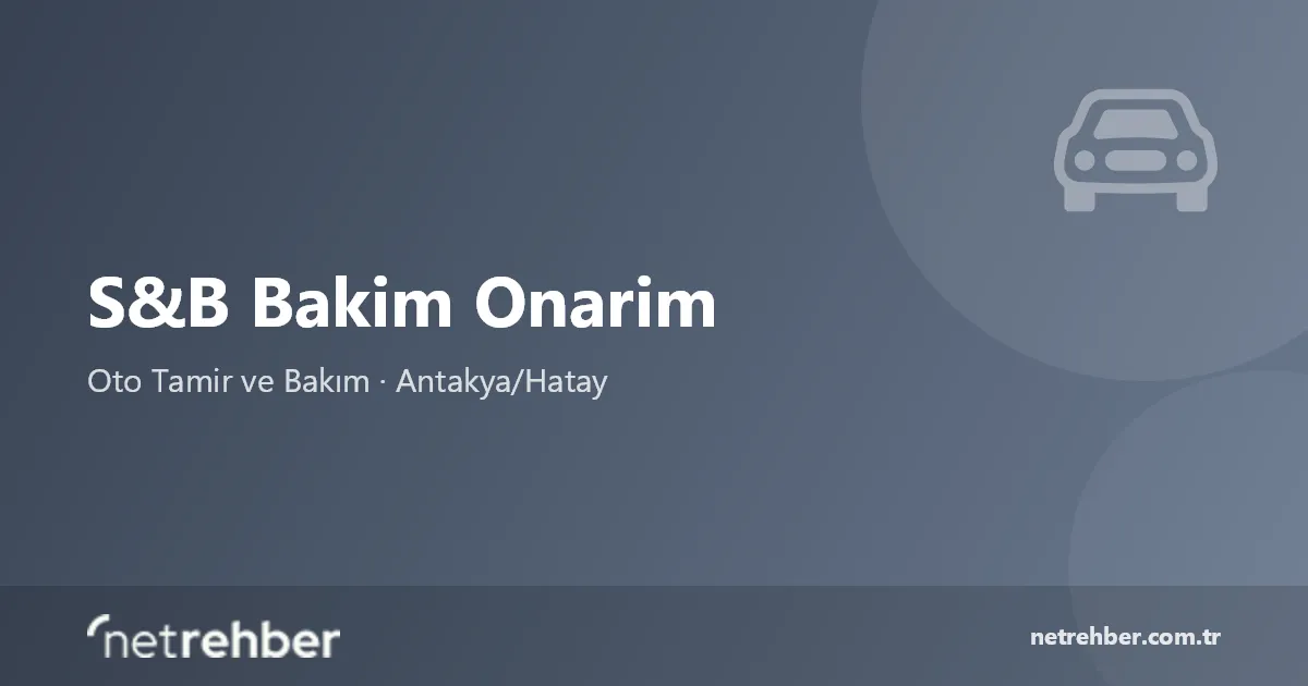 S&B Bakim Onarim kapak görseli