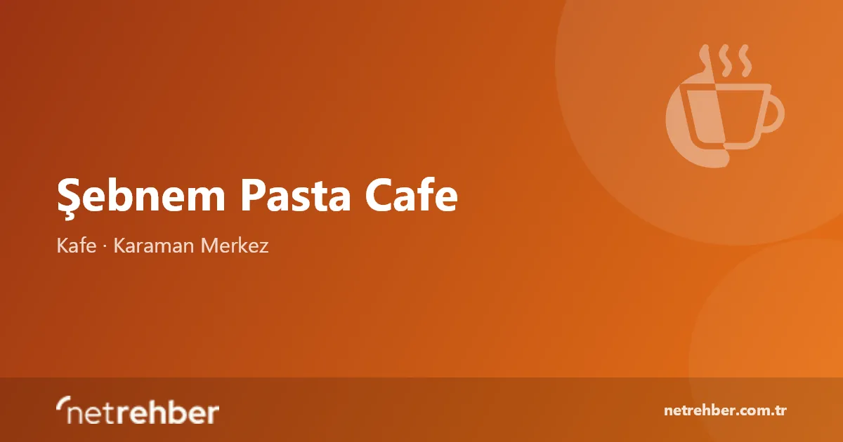Şebnem Pasta Cafe kapak görseli