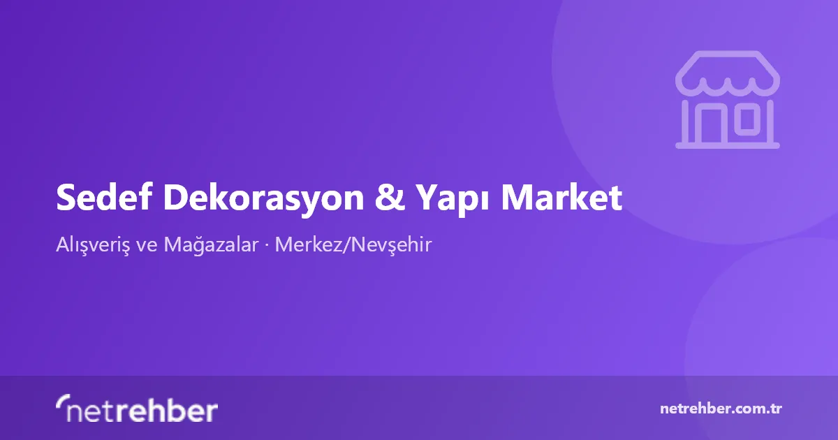 Sedef Dekorasyon & Yapı Market kapak görseli
