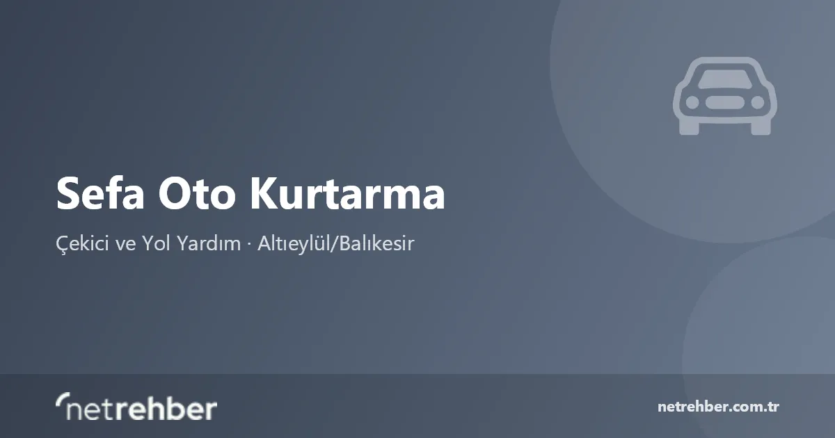 Sefa Oto Kurtarma kapak görseli