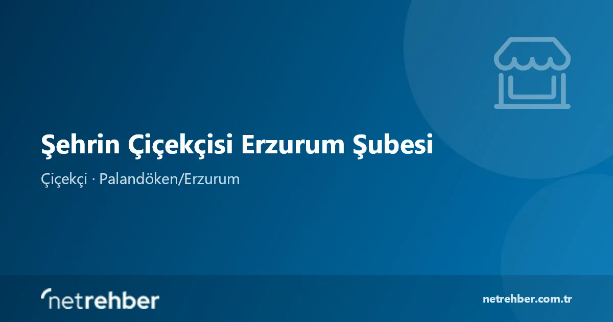 Şehrin Çiçekçisi Erzurum Şubesi kapak görseli