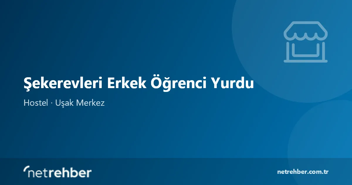 Şekerevleri Erkek Öğrenci Yurdu kapak görseli