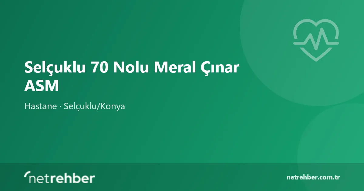 Selçuklu 70 Nolu Meral Çınar ASM kapak görseli