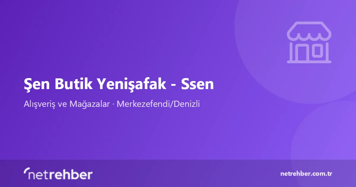 Şen Butik Yenişafak - Ssen kapak görseli