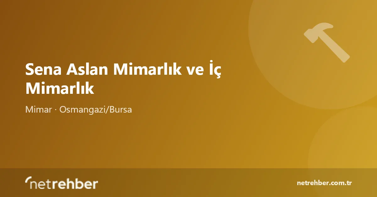 Sena Aslan Mimarlık ve İç Mimarlık kapak görseli