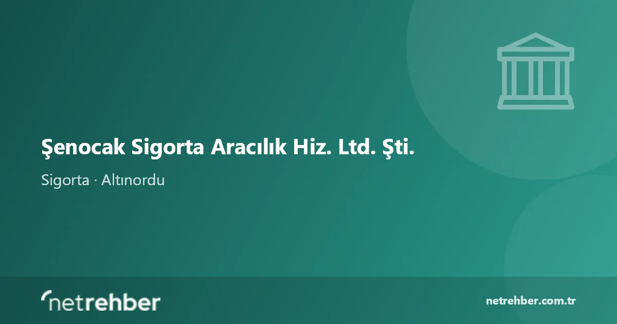 Şenocak Sigorta Aracılık Hiz. Ltd. Şti. kapak görseli