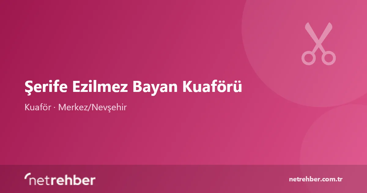 Şerife Ezilmez Bayan Kuaförü kapak görseli