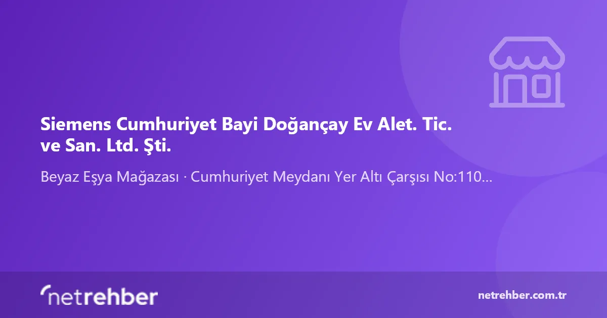 Siemens Cumhuriyet Bayi Doğançay Ev Alet. Tic. ve San. Ltd. Şti. kapak görseli