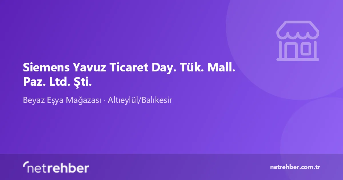 Siemens Yavuz Ticaret Day. Tük. Mall. Paz. Ltd. Şti. kapak görseli