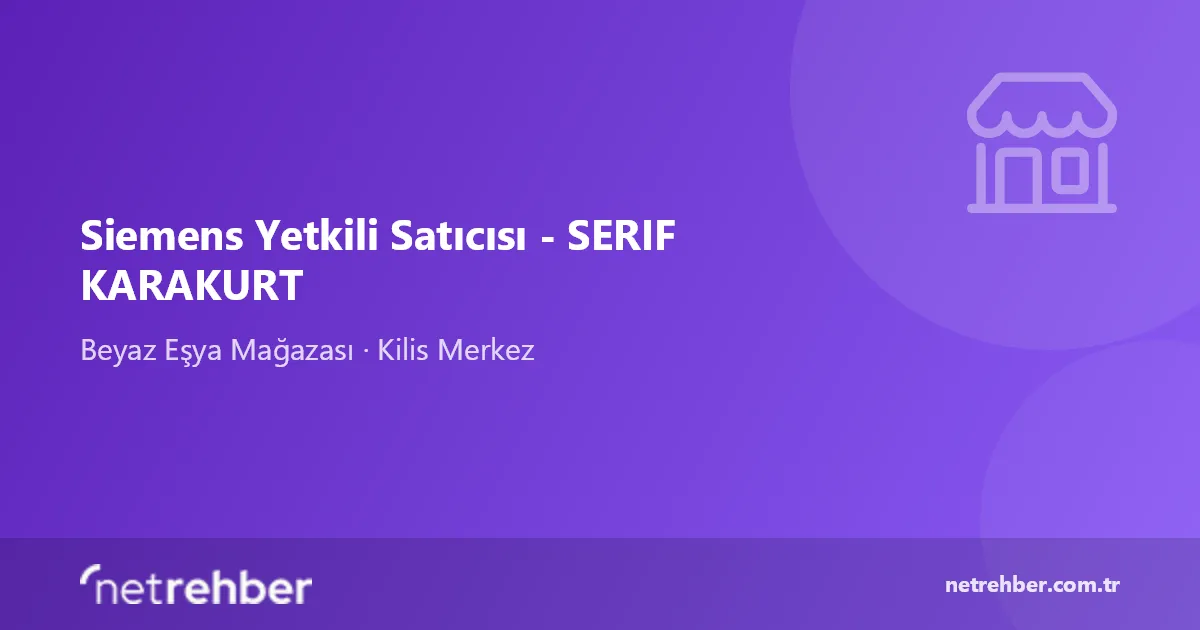 Siemens Yetkili Satıcısı - SERIF KARAKURT kapak görseli