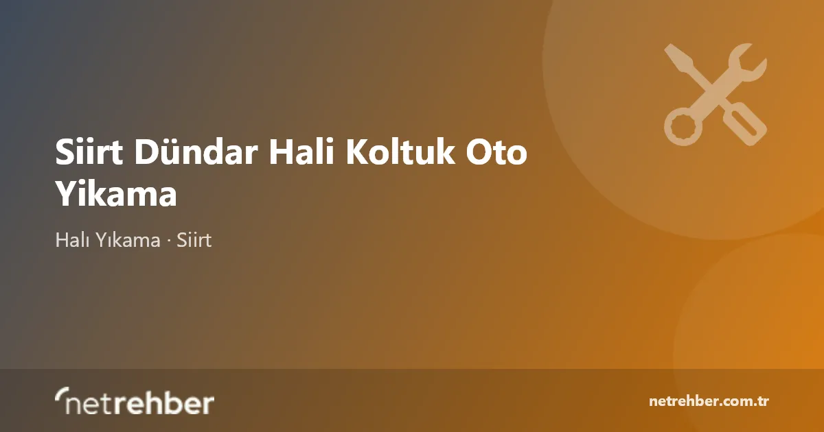 Siirt Dündar Hali Koltuk Oto Yikama kapak görseli