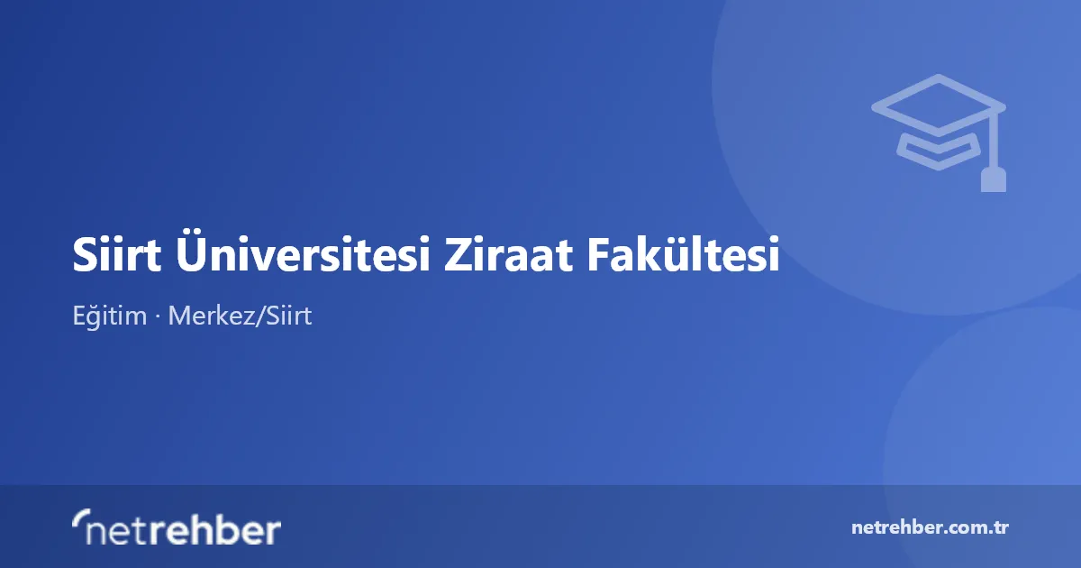 Siirt Üniversitesi Ziraat Fakültesi kapak görseli
