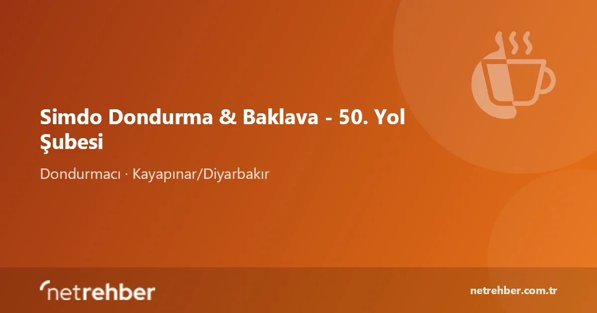 Simdo Dondurma & Baklava - 50. Yol Şubesi kapak görseli