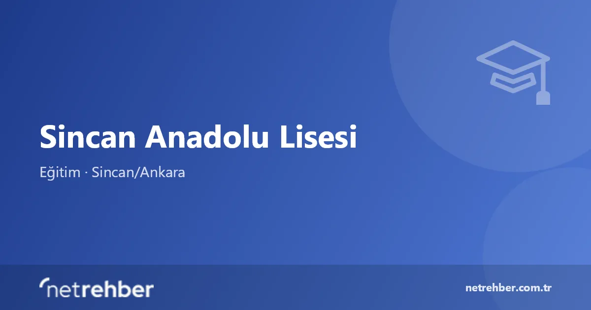 Sincan Anadolu Lisesi kapak görseli