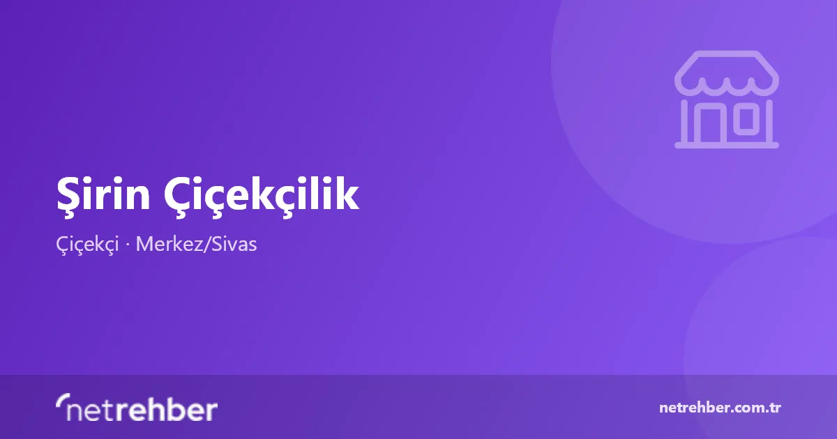 Şirin Çiçekçilik kapak görseli