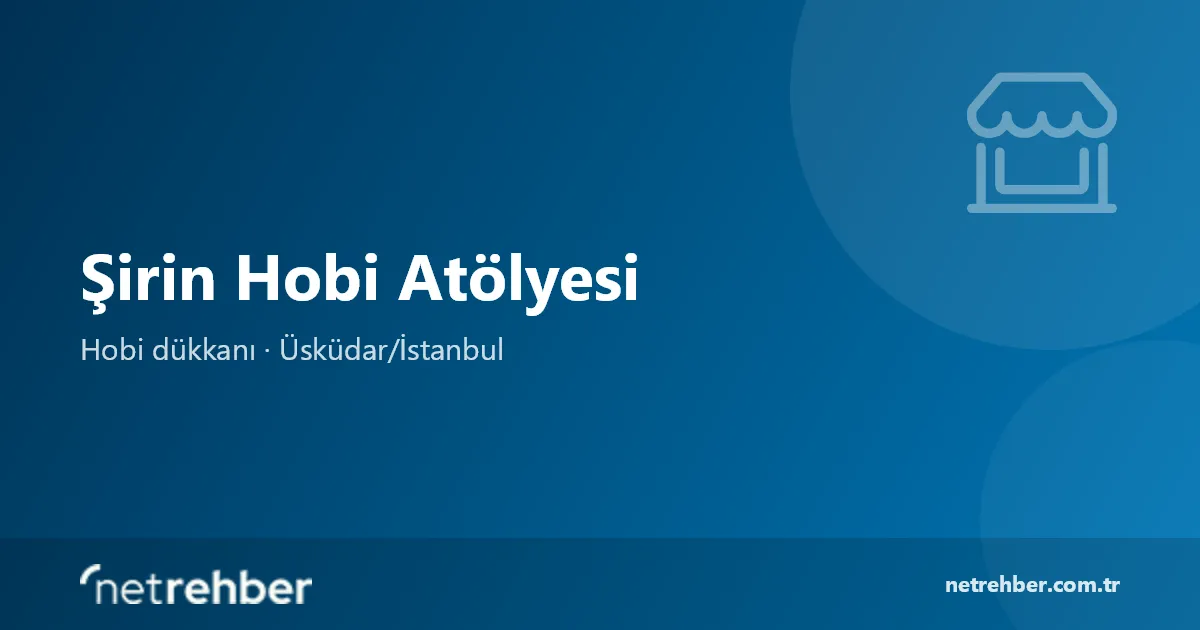 Şirin Hobi Atölyesi kapak görseli