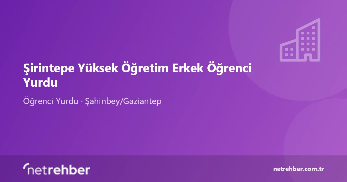 Şirintepe Yüksek Öğretim Erkek Öğrenci Yurdu kapak görseli