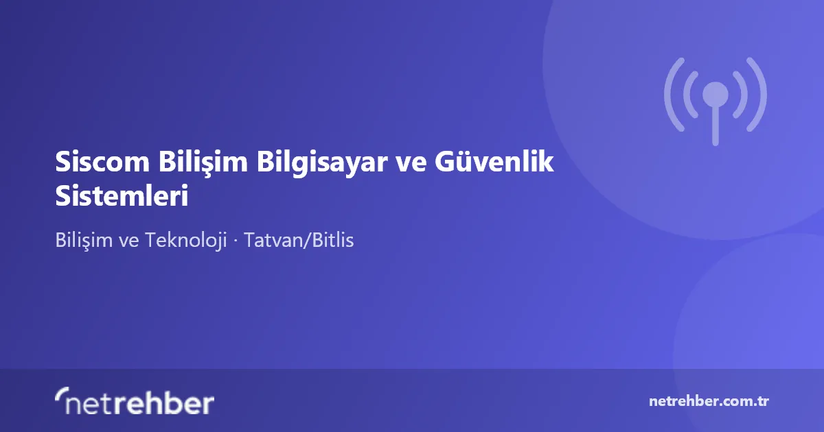 Siscom Bilişim Bilgisayar ve Güvenlik Sistemleri kapak görseli