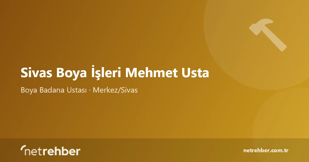 Sivas Boya İşleri Mehmet Usta kapak görseli