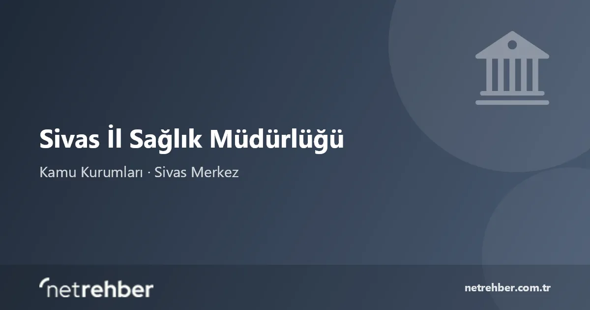 Sivas İl Sağlık Müdürlüğü kapak görseli