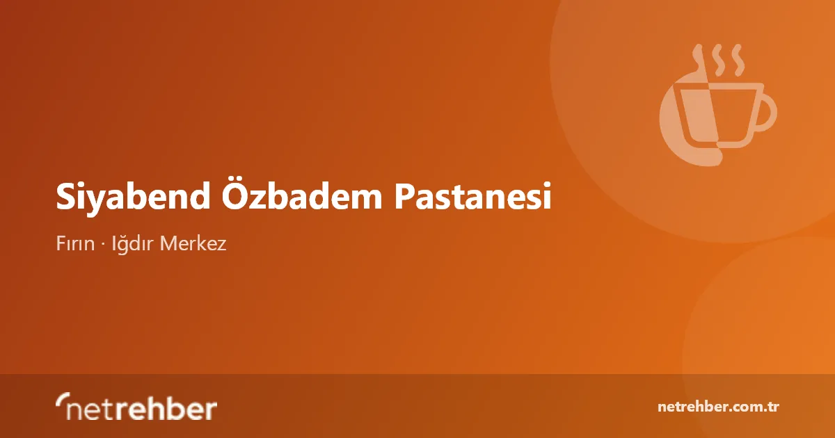 Siyabend Özbadem Pastanesi kapak görseli