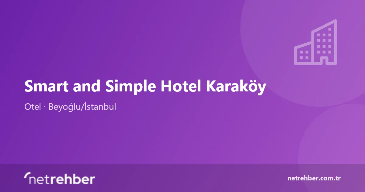 Smart and Simple Hotel Karaköy kapak görseli