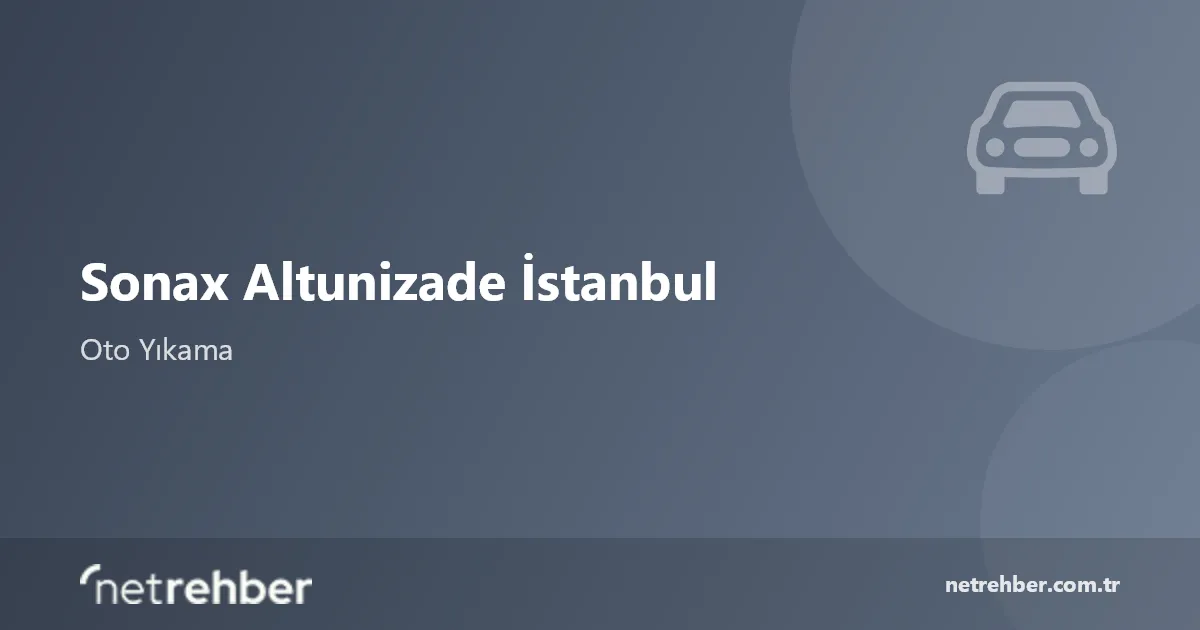 Sonax Altunizade İstanbul kapak görseli