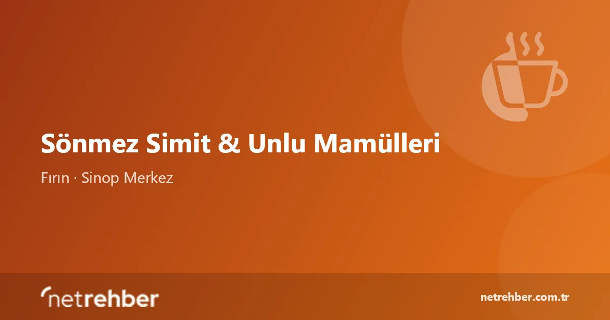 Sönmez Simit & Unlu Mamülleri kapak görseli