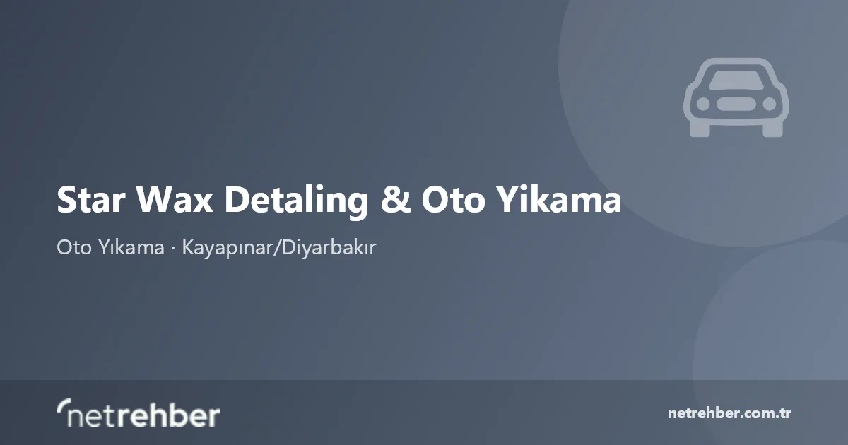 Star Wax Detaling & Oto Yikama kapak görseli