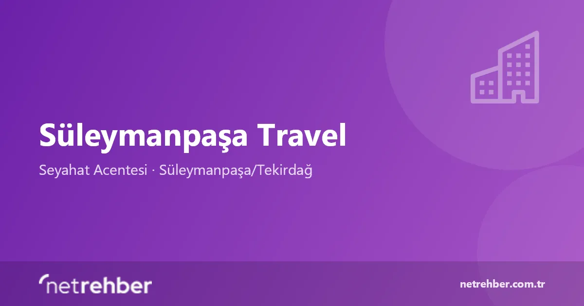 Süleymanpaşa Travel kapak görseli