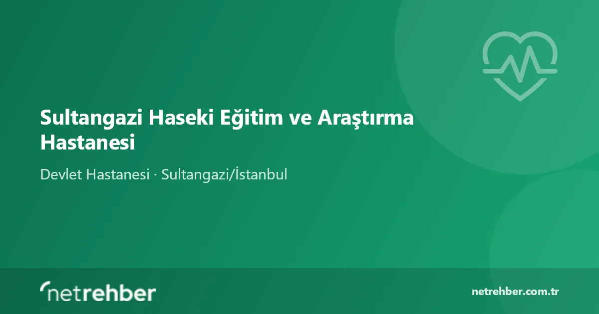 Sultangazi Haseki Eğitim ve Araştırma Hastanesi kapak görseli