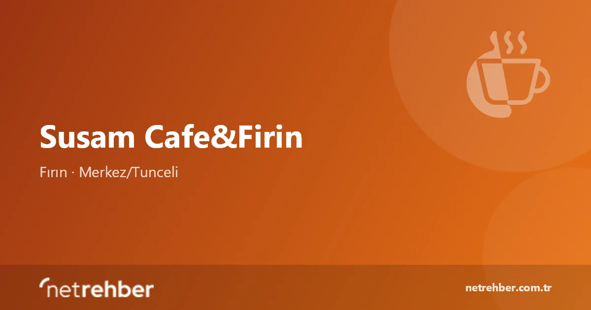 Susam Cafe&Firin kapak görseli